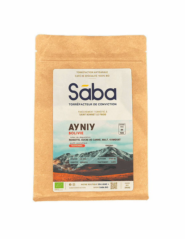 Sāba torréfaction - packaging AYNIY - Bolivie