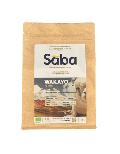 Sāba torréfaction - packaging Wakayo - Pérou