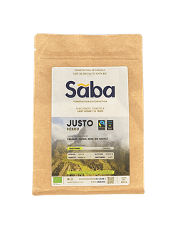 Sāba torréfaction - packaging Justo - Pérou Fairtrade