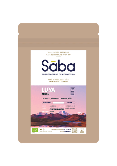 Sāba torréfaction - packaging Luya - Pérou
