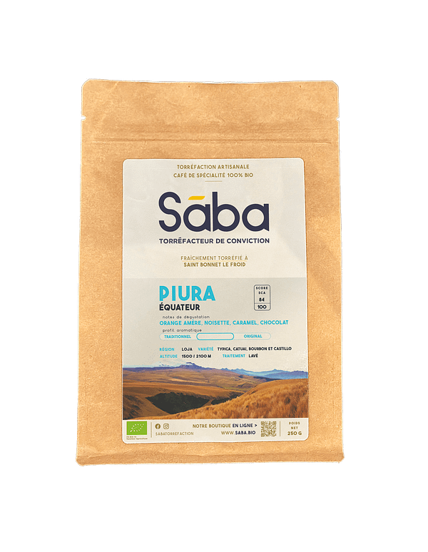 Sāba torréfaction - Packaging Équateur Piura