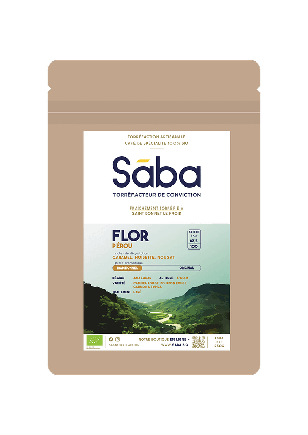 Sāba torréfaction - packaging Flor - Pérou