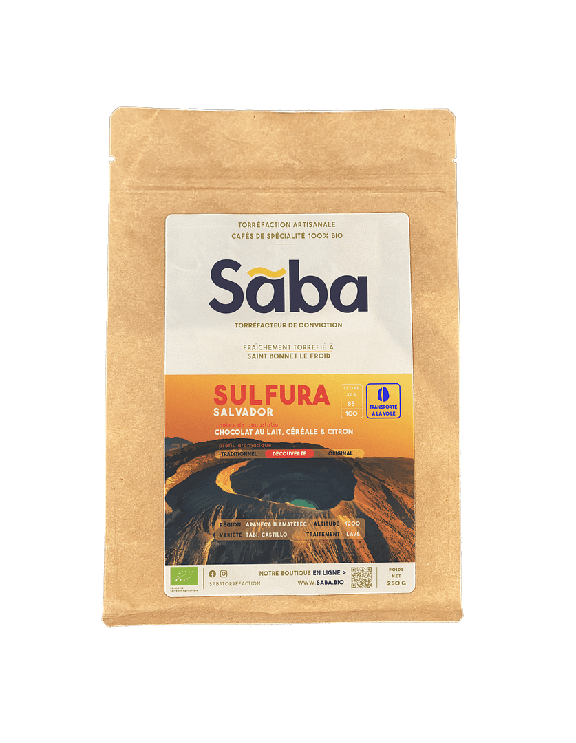 Sāba torréfaction - packaging Sulfura - Salvador - voile